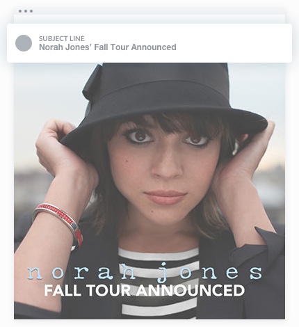 Email Marketing - Norah Jones Announcement Email