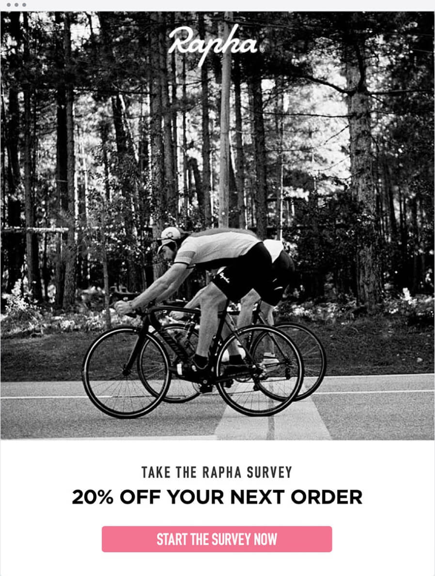 Email Marketing - Rapha Survey Email